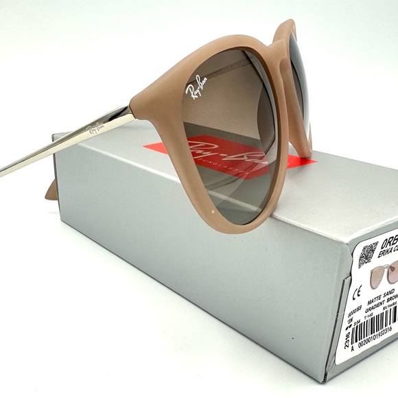 Ray-Ban Erika Classic Sunglasses RB4171 54mm Matte Sand w/ Gradient Brown Lens - Picture 4 of 9